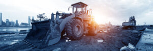 bulldozer on a building site