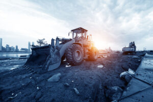 bulldozer on a building site